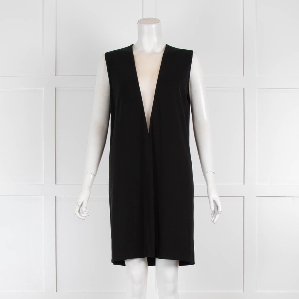 PEDRO LOURENÇO Black Sleeveless V neck mini Dress mesh lining size 36 / US Small - Picture 1 of 11